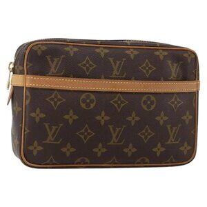 LOUIS VUITTON Monogram Compiegne 23 Clutch Bag M51847 LV Auth BA5982